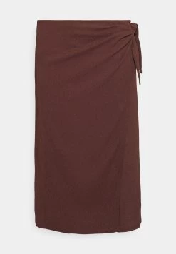 Curvy Textured Sarong Midi Skirt - Jupe Portefeuille - Brown -Anna Field Magasin 32eb2e97370a414c9459b91ab42d5b52