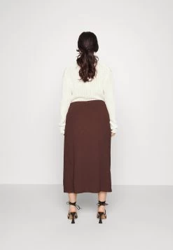 Curvy Textured Sarong Midi Skirt - Jupe Portefeuille - Brown -Anna Field Magasin 7981b9a875064054b0948e6688d4bf58