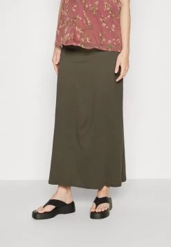 Maternity Maxi Skirt With Drawstring Waistband - Jupe Longue - 606 - Khaki